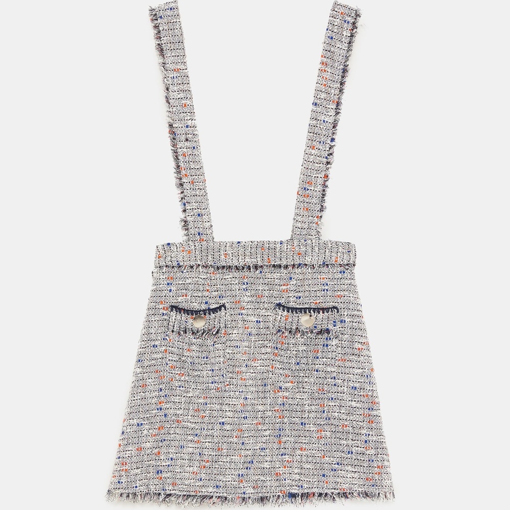 zara MINI SKIRT WITH TWEED SUSPENDERS - Picture 6 of 6